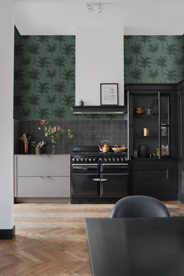 ESTAhome tapet palmetræer mørkegrønt - 139321 - 0,53 x 10,05 m