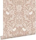 Miniatyrbillede 1 af 8: ESTAhome tapet blomster og fugle i art nouveau nude farve og hvidt 0,53 x 10,05 m