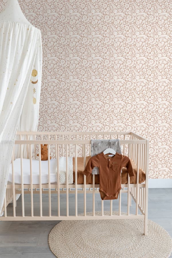 ESTAhome tapet blomstermønster terracotta pink 0,53 x 10,05 m