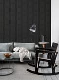 Miniatyrbild 3 av 7: ESTAhome tapet väggpanel svart - 139338 - 50 x 900 cm
