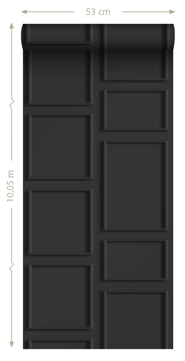 ESTAhome tapet väggpanel svart - 139338 - 50 x 900 cm