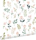 Miniatyrbild 1 av 8: ESTAhome tapet blommor vitt, rosa och grönt 0,53 x 10,05 m