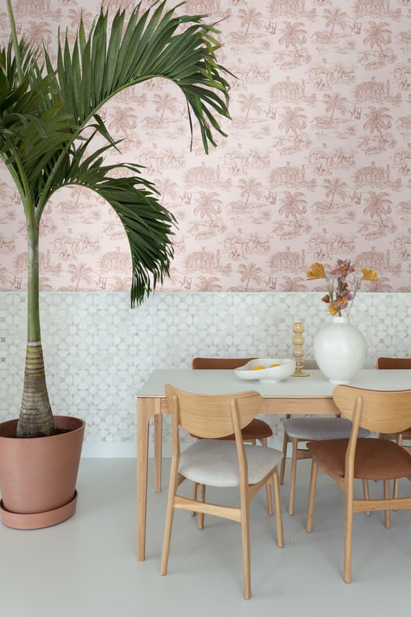 ESTAhome tapet djungeldjur terrakotta rosa 0,53 x 10,05 m