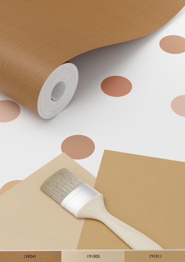 ESTAhome tapet prikker terracotta rød og hvidt 0,53 x 10,05 m