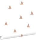 Miniatyrbild 1 av 6: ESTAhome tapet små grafiska trianglar vitt och ljus terrakottaröd 0,53 x 10,05 m