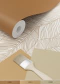 Miniatyrbild 4 av 8: ESTAhome tapet handmålade blad beige 0,53 x 10,05 m