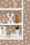 Miniatyrbillede 3 af 8: ESTAhome tapet prikker terracotta rød og cremehvid 0,53 x 10,05 m