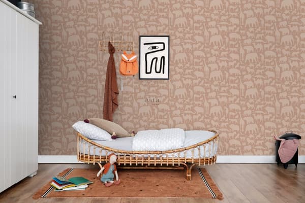 ESTAhome tapet dyr terracotta rød 0,53 x 10,05 m