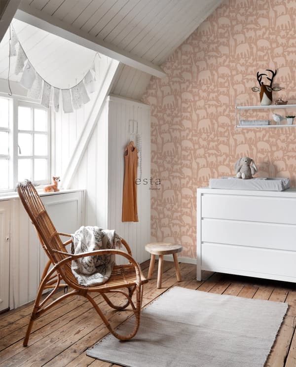 ESTAhome tapet dyr terracotta rød 0,53 x 10,05 m