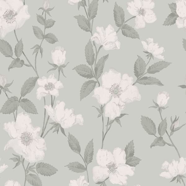 Laura Ashley - Non-woven tapet - Fleurir Smoke Green - 10mx52cm