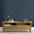 Miniatyrbild 3 av 6: Laura Ashley - Non-woven Tapet - Peacock Damask Dusky Seaspray - 10mx52cm