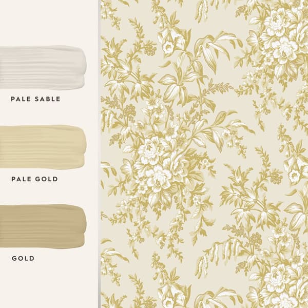 Laura Ashley - Non-woven Tapet - Picardie Pale Gold - 10mx52cm