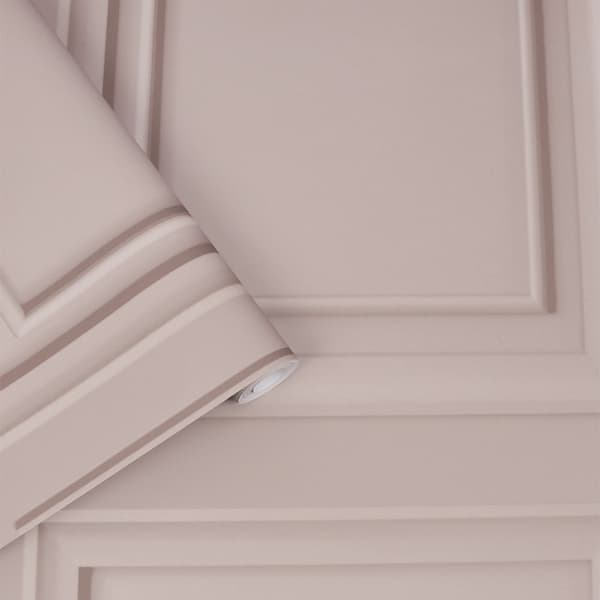 Laura Ashley - Non-woven tapet - Redbrook Wood Panel Blush - 10mx52cm