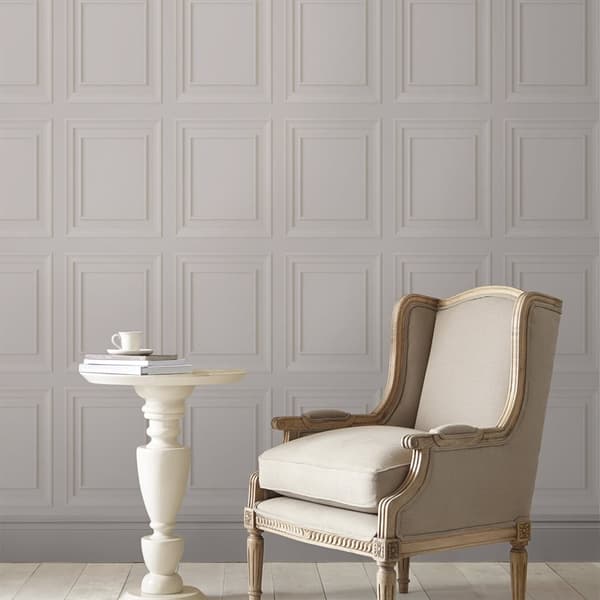 Laura Ashley - Non-woven Tapet - Redbrook Wood Panel Dove Grey - 10mx52cm