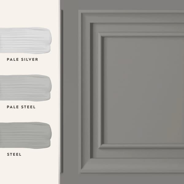 Laura Ashley - Non woven tapet - Redbrook Wood Panel Pale Steel - 10mx52cm