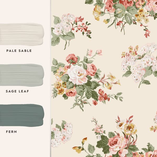 Laura Ashley - Non-woven tapet - Rosemore Pale Sable - 10mx52cm