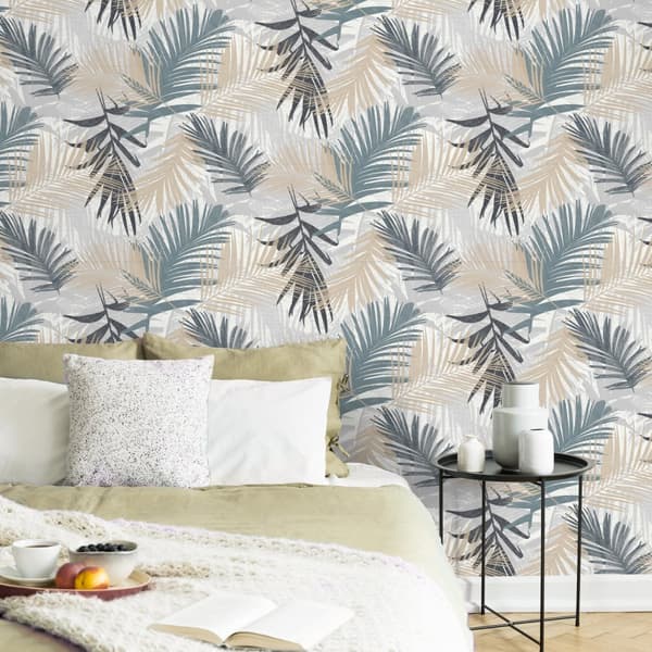 Boutique - Non-woven tapet - Jungle Glam - Blå/Grøn - 10mx52cm