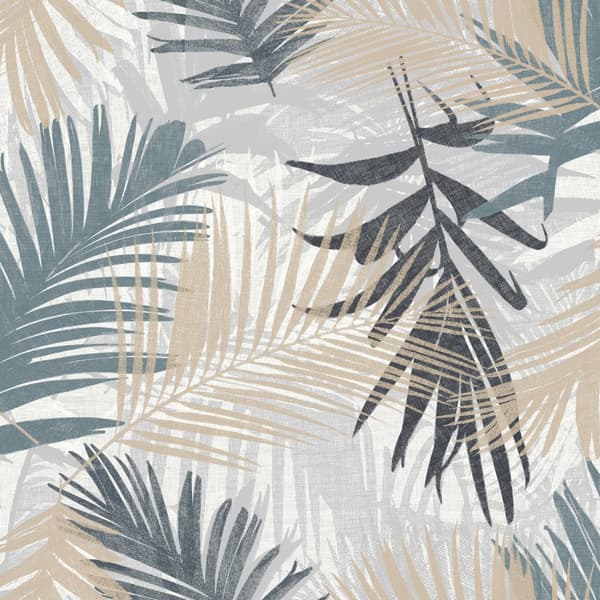 Boutique - Non-woven tapet - Jungle Glam - Blå/Grøn - 10mx52cm