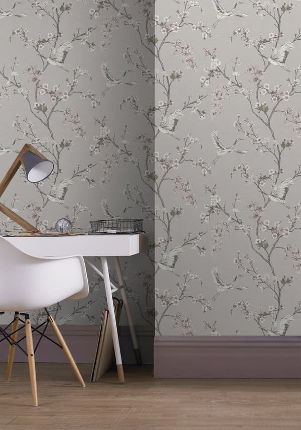 Superfresco Easy - Non-woven tapet - Alexa Crane - Taupe/Rosa - 10mx52cm
