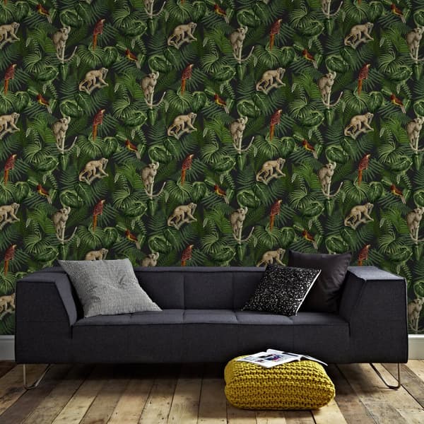 Superfresco Easy - Non-woven tapet - Into the jungle - Sort - 10mx52cm