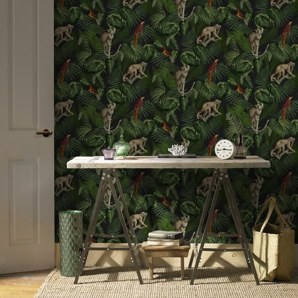 Superfresco Easy - Non-woven tapet - Into the jungle - Sort - 10mx52cm