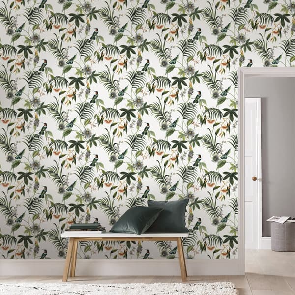 Superfresco Easy - Non-woven tapet - Adilah Floral - Vit - 10mx52cm