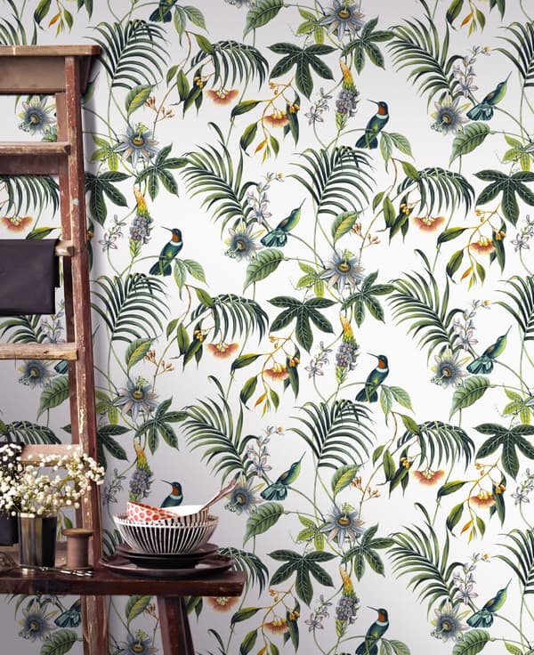 Superfresco Easy - Non-woven tapet - Adilah Floral - Vit - 10mx52cm