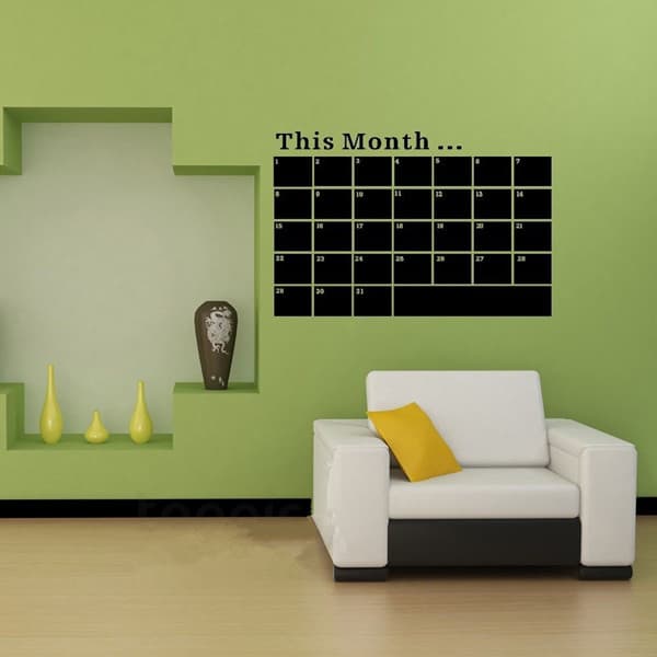 Monthly Planner Calendar Tavle Wall Sticker Board Decal Chalk 78*53cm Fit