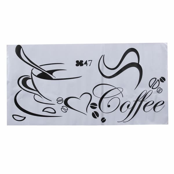 DIY Kaffekopp Hjärta Skönhet Avtagbar Hem Kök Konst Väggdekor Dekor Väggdekal