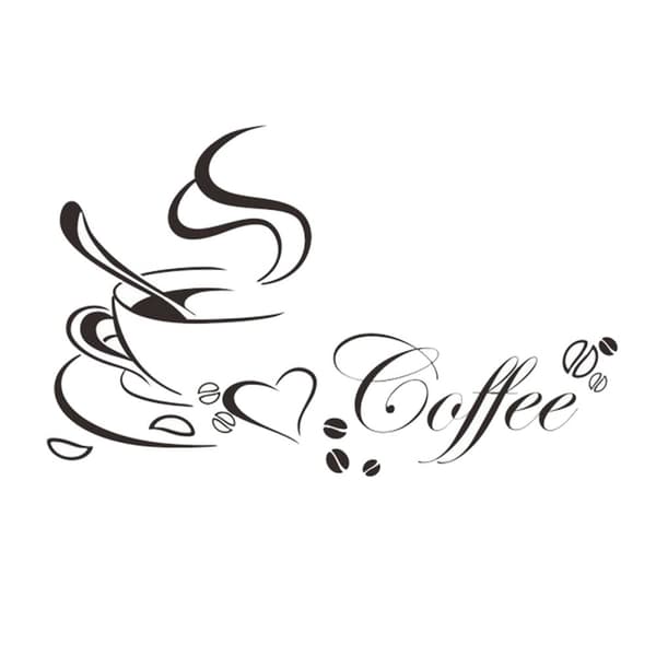 DIY Kaffekopp Hjärta Skönhet Avtagbar Hem Kök Konst Väggdekor Dekor Väggdekal