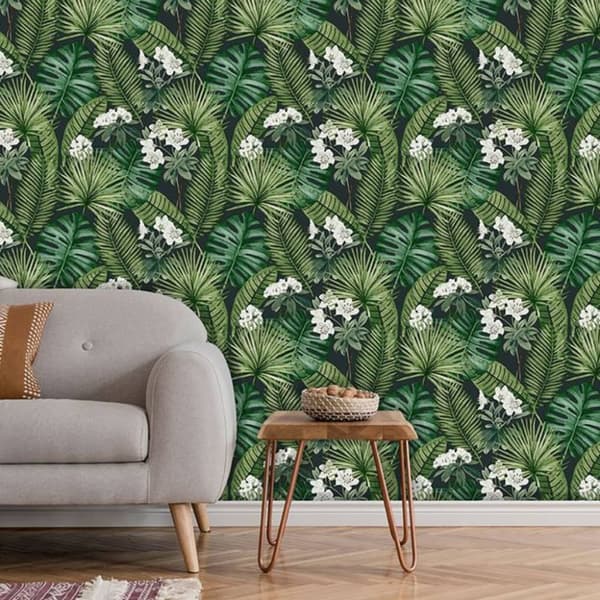 DUTCH WALLCOVERINGS Tapet Eden svart och mörkgrön