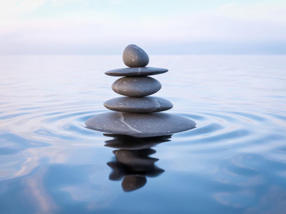 Fototapet Zen Stones in Water - Relaxation and Balance Meditation Concept