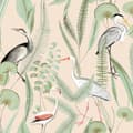 Miniatyrbillede 2 af 8: DUTCH WALLCOVERINGS tapet Flamingo cremefarvet og mintgrøn