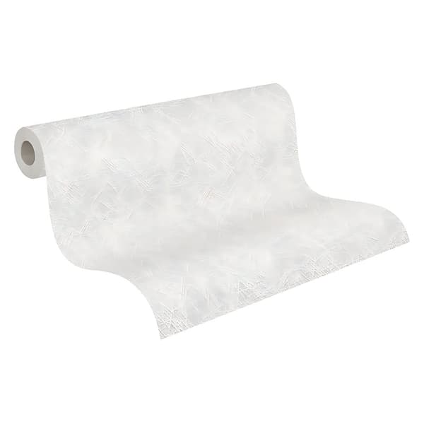 Övermålningsbar tapet textur Profhome 145314-GU lätt texturerad matt färg vit 26,5 m2