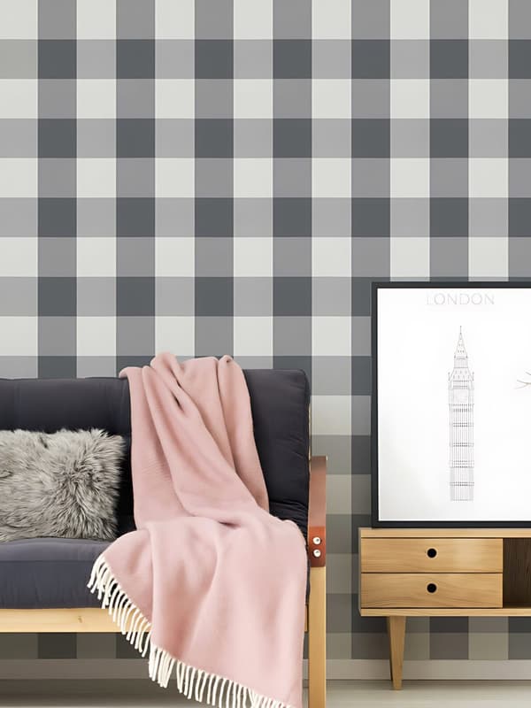 Non woven-tapet geometrisk Profhome 206367-GU lätt texturerad matt färg vit grå 5,33 m2