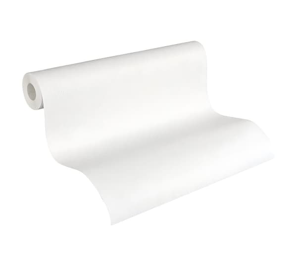 Övermålningsbar tapet uni kulör Profhome 241511-GU texturerad matt färg vit 5,33 m2