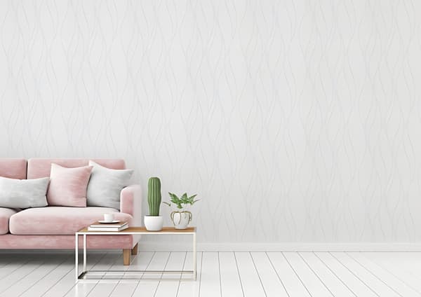 Övermålningsbar tapet vågiga linjer Profhome 244918-GU texturerad matt färg vit 5,33 m2