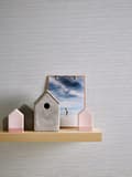 Miniatyrbild 7 av 8: Övermålningsbar tapet tyg utseende Profhome 246110-GU lätt texturerad matt färg vit 26,5 m2