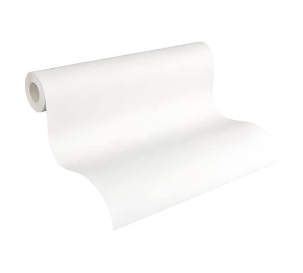 Övermålningsbar tapet uni kulör Profhome 260413-GU lätt texturerad matt färg vit 5,33 m2