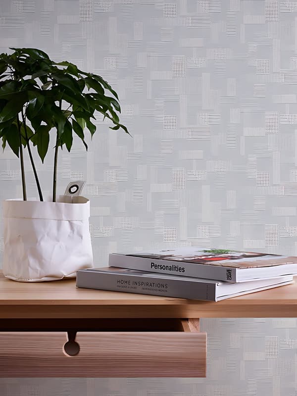 Övermålningsbar tapet Kollage Profhome 262516-GU texturerad matt färg vit 5,33 m2