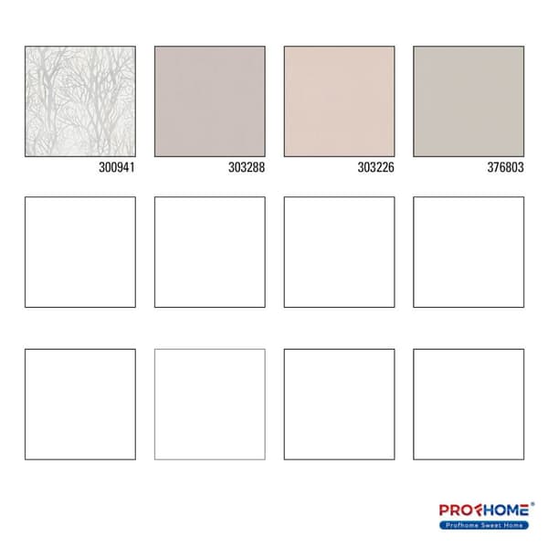Non woven-tapet skog Profhome 300941-GU texturerad matt färg vit silver 5,33 m2