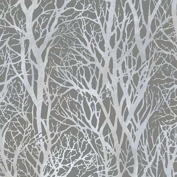 Non woven-tapet skog Profhome 300943-GU texturerad matt färg silver grå 5,33 m2