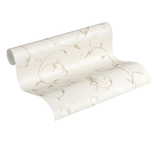 Non woven-tapet blomster Profhome 304182-GU lätt texturerad matt färg beige brons grädde 5,33 m2