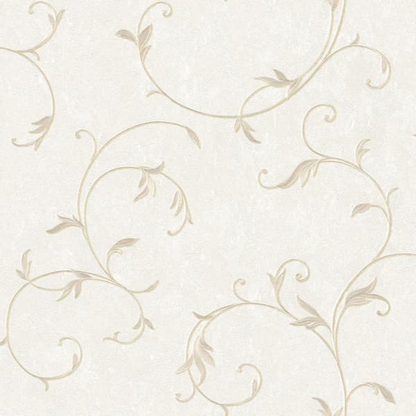 Non woven-tapet blomster Profhome 304182-GU lätt texturerad matt färg beige brons grädde 5,33 m2