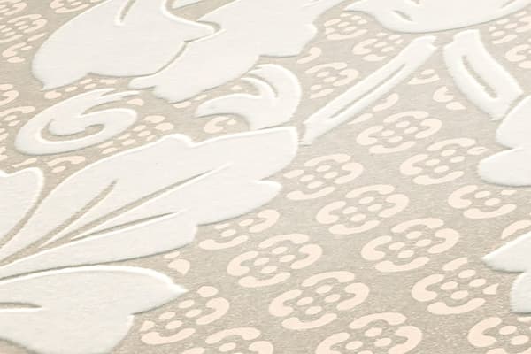 Non woven-tapet ornament Profhome 305441-GU lätt texturerad matt färg grädde brons 5,23 m2