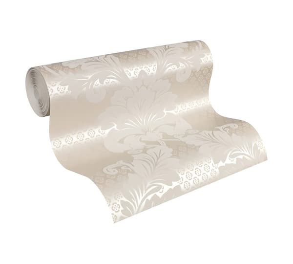 Non woven-tapet ornament Profhome 305441-GU lätt texturerad matt färg grädde brons 5,23 m2