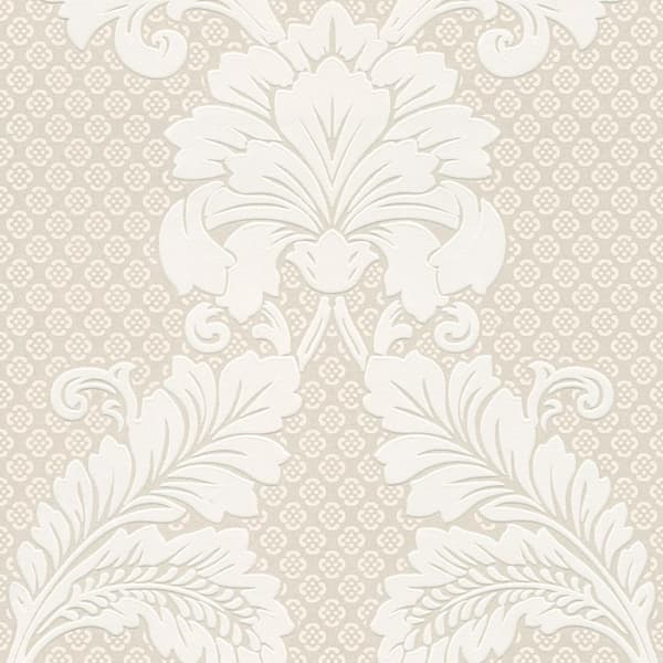 Non woven-tapet ornament Profhome 305441-GU lätt texturerad matt färg grädde brons 5,23 m2