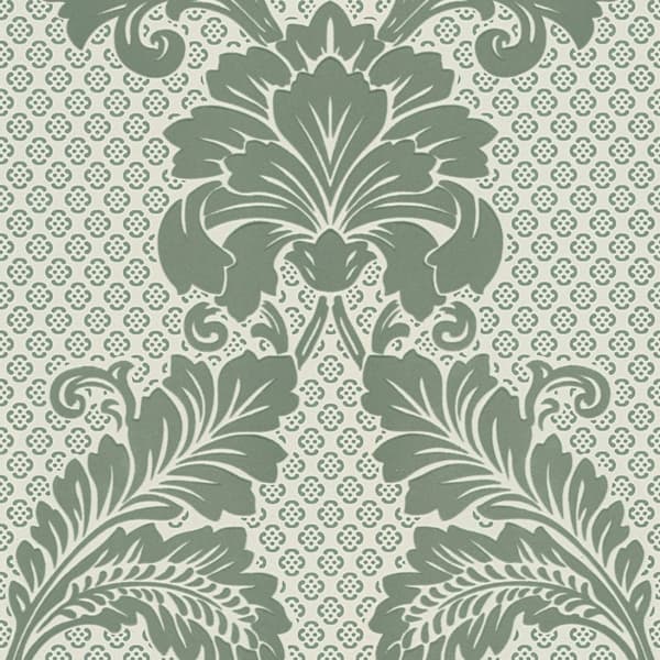 Non woven-tapet ornament Profhome 305443-GU lätt texturerad matt färg grön blå 5,23 m2