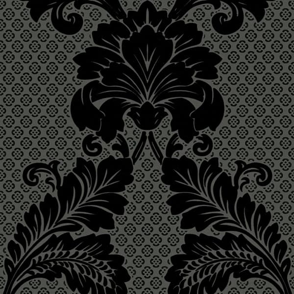 Non woven-tapet ornament Profhome 305445-GU lätt texturerad matt färg svart grå 5,23 m2