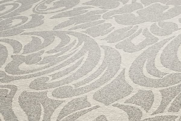 Non woven-tapet ornament Profhome 305451-GU lätt texturerad matt färg silver grädde 5,23 m2